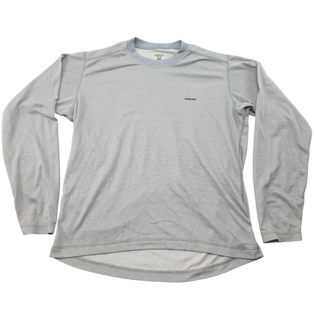 Patagonia Capilene Shirt Mens M Gray Long Sleeve Base Layer Hiking Outdoor Trail